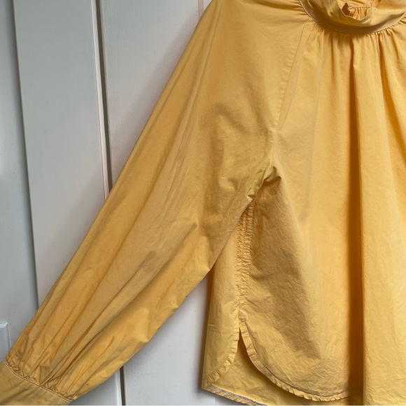Yellow cotton popover blouse - Picture 3 of 14